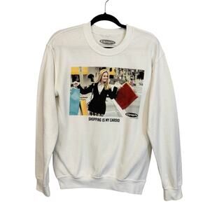 Clueless  Shopping Is My Cardio Sweatshirt Women S White Graphic Funny Pullover